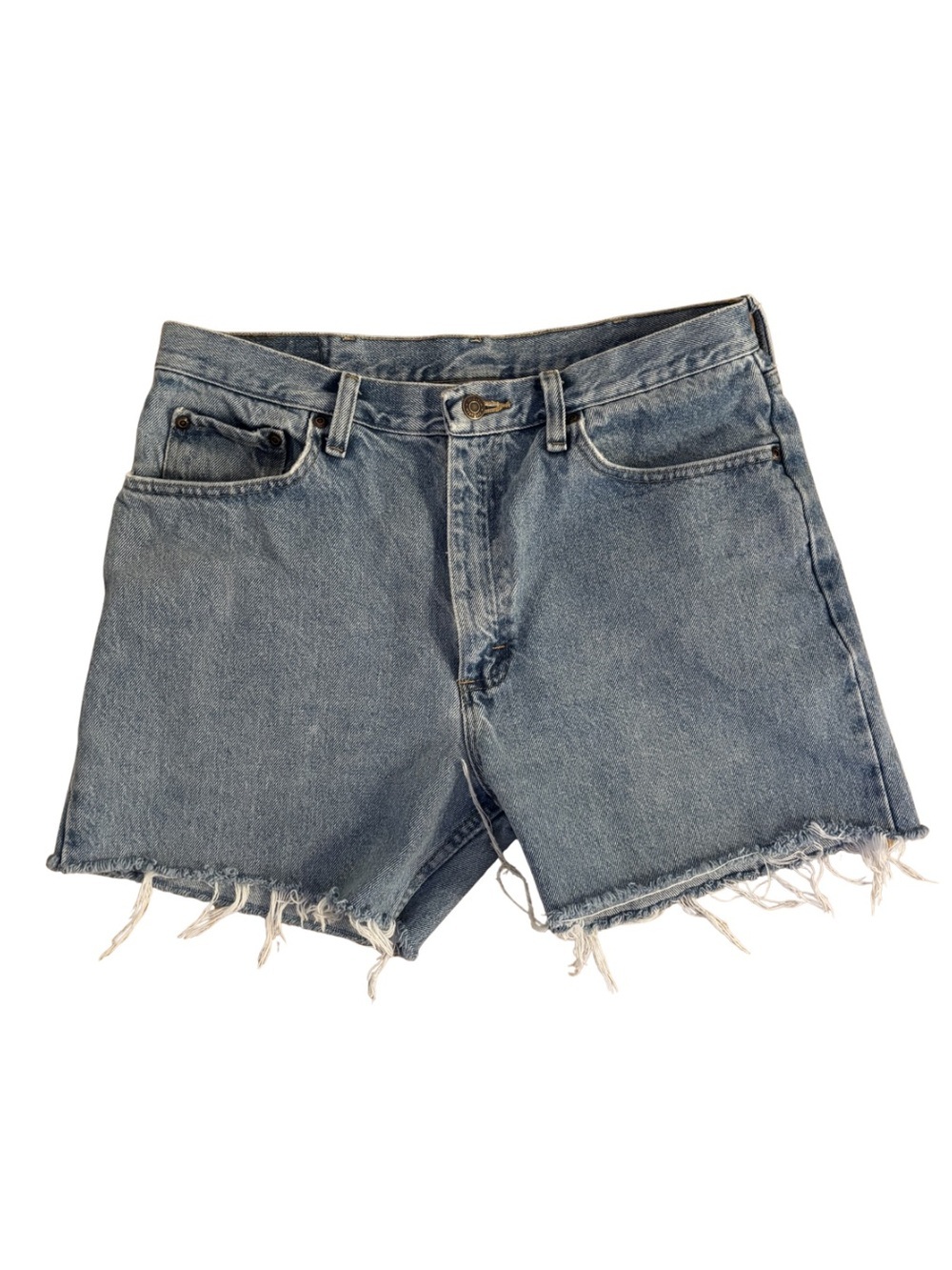 Wrangler Classic Frayed Hem Denim Shorts - Blue